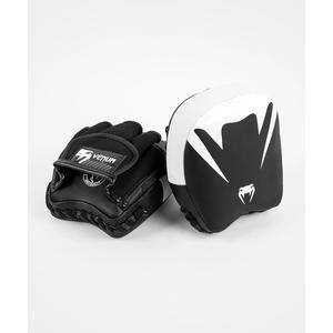 VENUM ELITE THICK COACHING MITTS LEATHER MINI (PAIR) - BLACK WHITE